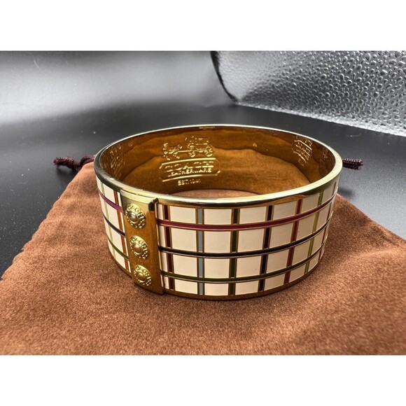 COACH Tattersall Plaid Bangle - Picture 7 of 9